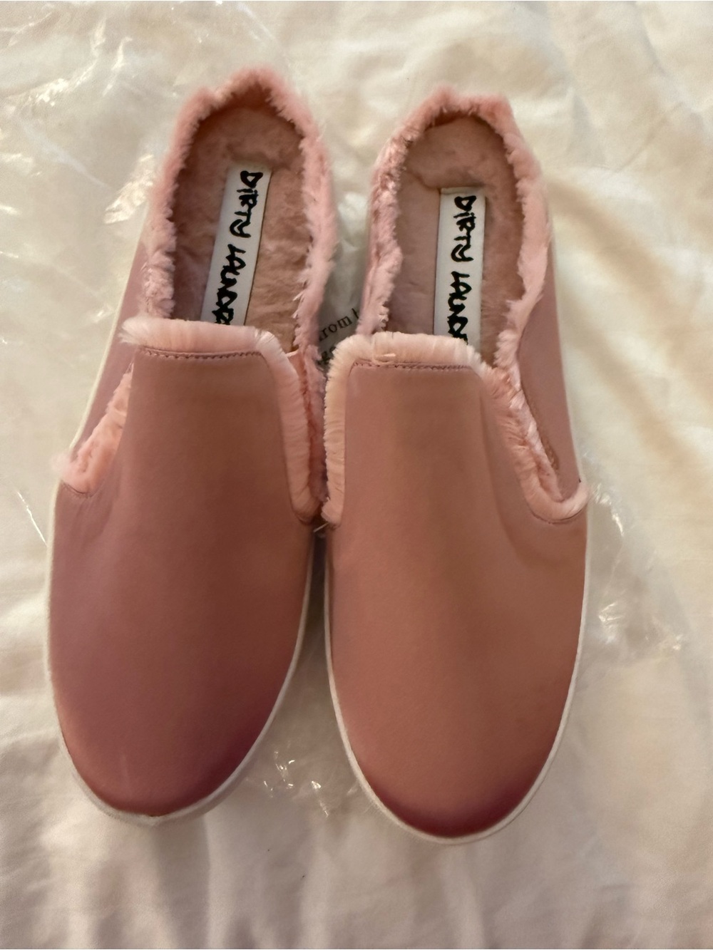 Brand New Size 7.5 Dirty Laundry Pink Faux-Fur Slip-On Shoes